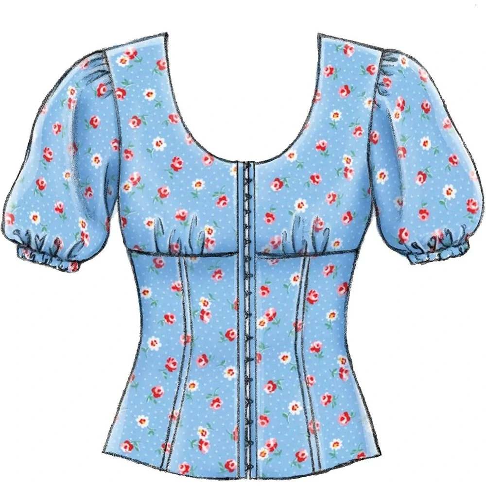 McCalls M7870 Sewing Pattern Misses Tops Fitted Bodice Sleeve Sizes 6-14‎